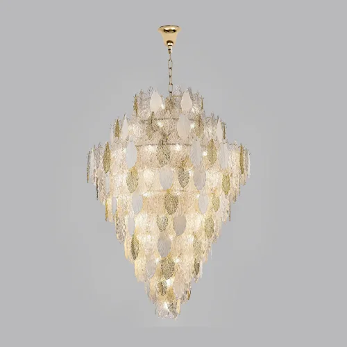 Люстра подвесная Lace 5052/86 Odeon Light золотая прозрачная белая на 86 ламп, основание золотое в стиле современный флористика  фото 4