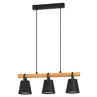 Светильник подвесной Boyle 43636 Eglo чёрный 3 лампы, основание коричневое чёрное в стиле современный кантри 