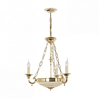 Люстра подвесная Pavia E 1.13.3 G Arti Lampadari белая на 3 лампы, основание золотое в стиле классический ампир 