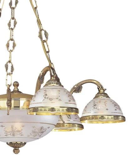 Люстра подвесная  L 6102/6+2 Reccagni Angelo белая прозрачная на 8 ламп, основание золотое в стиле классический  фото 2