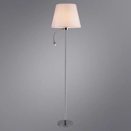 Торшер Elba A2581PN-2CC Arte Lamp для чтения белый 1 лампа, основание хром в стиле современный
 фото 2