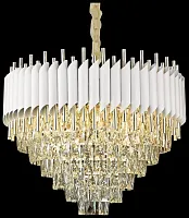 Люстра подвесная Cartuccia WE138.15.003 Wertmark прозрачная на 15 ламп, основание золотое в стиле классика 