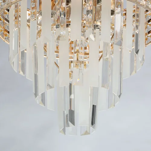 Люстра подвесная Бриз 111013906 DeMarkt прозрачная на 6 ламп, основание золотое в стиле классический  фото 10