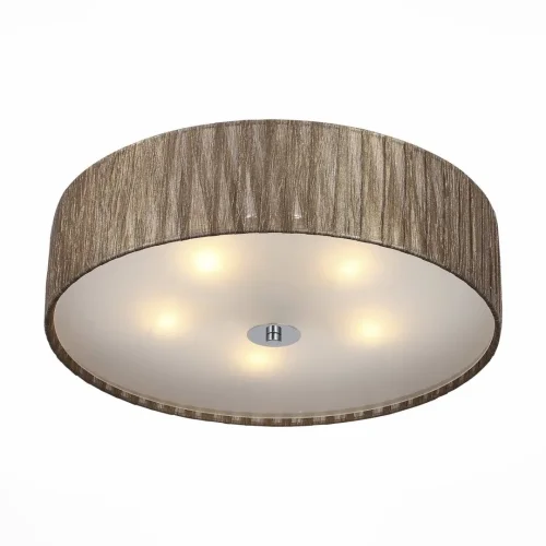Люстра потолочная RONDELLA SL357.702.05 St-Luce коричневая на 5 ламп, основание хром в стиле модерн 