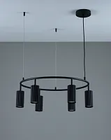 Люстра подвесная Cora V11601-6P Moderli чёрная на 6 ламп, основание чёрное в стиле современный Люстра подвесная Cora V11601-6P Moderli чёрная на 6 ламп, основание чёрное в стиле современный