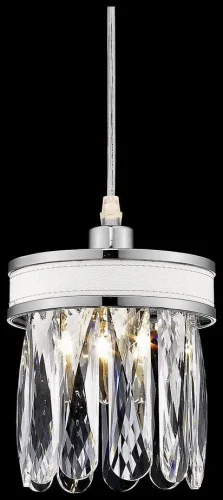 Светильник подвесной Clarissa WE136.01.106 Wertmark прозрачный 1 лампа, основание хром белое в стиле классический 