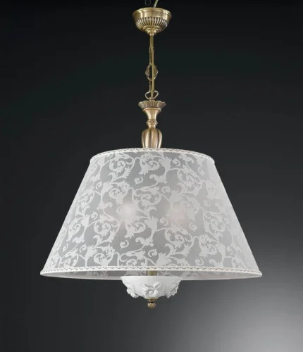 Люстра подвесная  L 9001/60 Reccagni Angelo белая на 5 ламп, основание античное бронза в стиле классический 