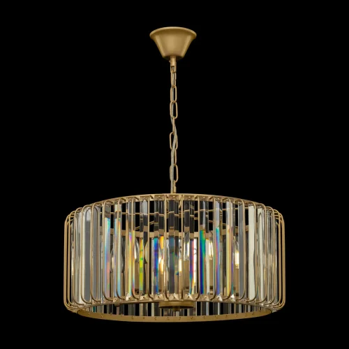 Люстра подвесная Esme FR1005PL-05G Freya прозрачная на 5 ламп, основание золотое в стиле современный  фото 2