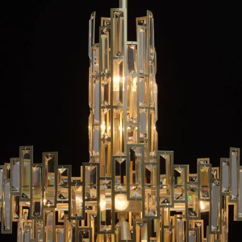 Люстра подвесная хрустальная Монарх 121010611 MW-Light прозрачная на 11 ламп, основание золотое в стиле классический  фото 12