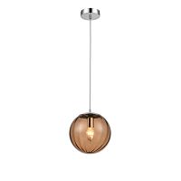 Светильник подвесной Folie VL5513P31 Vele Luce коричневый 1 лампа, основание хром в стиле современный шар выдувное