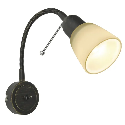 Бра с выключателем LETTURA A7009AP-1BR Arte Lamp бежевый на 1 лампа, основание коричневое в стиле современный гибкая ножка