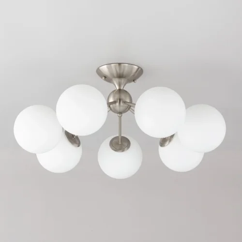Люстра потолочная Томми CL102174 Citilux белая на 7 ламп, основание матовое хром в стиле современный шар фото 2