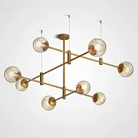 Люстра подвесная GAP золото 140725-26 ImperiumLoft прозрачная на 8 ламп, основание золотое в стиле современный  Люстра подвесная GAP золото 140725-26 ImperiumLoft прозрачная на 8 ламп, основание золотое в стиле современный