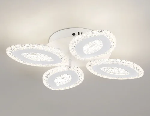 Люстра потолочная LED с пультом FA4012 Ambrella light белая на 1 лампа, основание белое в стиле современный хай-тек с пультом фото 5