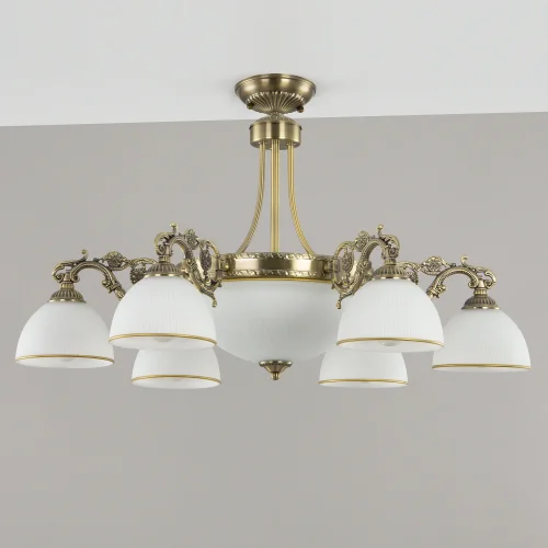 Люстра подвесная Адриана CL405293 Citilux белая на 6 ламп, основание бронзовое в стиле классический  фото 2