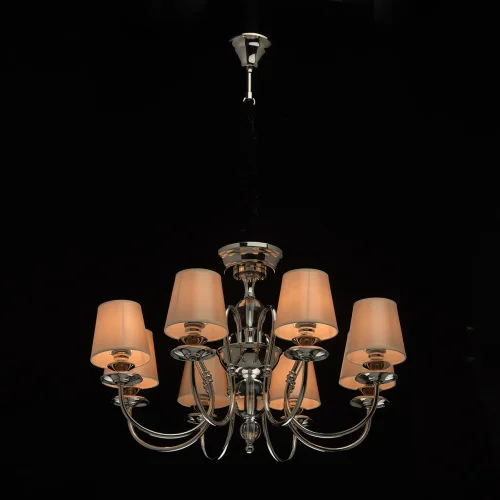 Люстра подвесная София 355013908 MW-Light бежевая на 8 ламп, основание хром в стиле классический  фото 2
