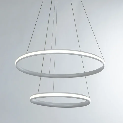 Люстра подвесная LED с пультом Meridiana A2198SP-2WH Arte Lamp белая на 1 лампа, основание белое в стиле современный хай-тек с пультом кольца фото 2