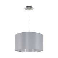 Светильник подвесной MASERLO 31601 Eglo серый 1 лампа, основание серое никель в стиле современный 