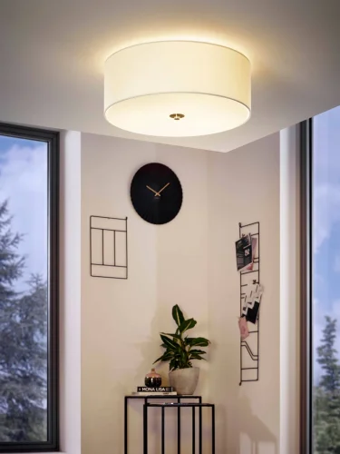 Люстра потолочная  PASTERI 94918 Eglo белая на 3 лампы, основание никель серое в стиле модерн  фото 2