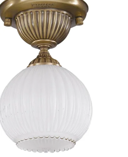 Светильник потолочный PL 9250/1 Reccagni Angelo белый 1 лампа, основание античное бронза в стиле классический  фото 2