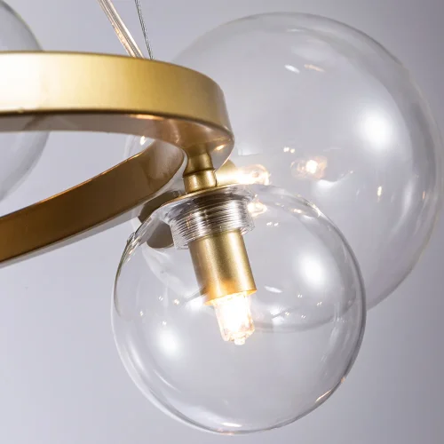 Люстра подвесная Vincent A7790SP-10GO Arte Lamp прозрачная на 10 ламп, основание золотое в стиле современный шар фото 3