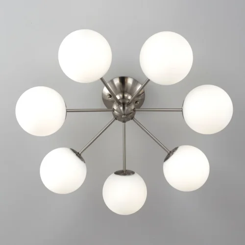 Люстра потолочная Томми CL102174 Citilux белая на 7 ламп, основание матовое хром в стиле современный шар фото 5