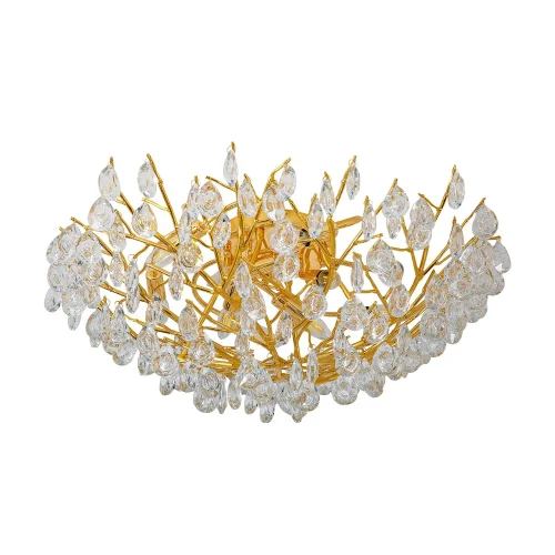 Люстра потолочная Pluvia 4162-10C Favourite прозрачная на 10 ламп, основание золотое в стиле флористика ветви фото 2