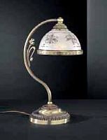 Настольная лампа P 6002 P Reccagni Angelo прозрачная белая 1 лампа, основание античное бронза латунь металл в стиле классический 