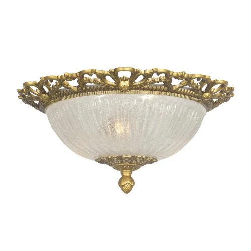 Люстра потолочная Vigilanza E 1.13.38 AG Arti Lampadari белая на 3 лампы, основание бронзовое золотое в стиле классический 