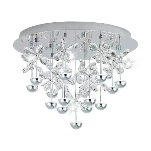 Люстра потолочная LED PIANOPOLI 39245 Eglo прозрачная на 1 лампа, основание хром в стиле флористика современный классический 