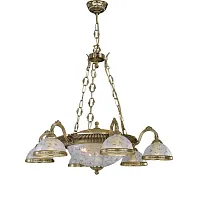 Люстра подвесная  L 6302/6+3 Reccagni Angelo белая на 9 ламп, основание золотое в стиле классический 