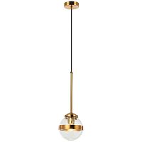 Светильник подвесной Sogno 2134/05/01P Stilfort прозрачный 1 лампа, основание золотое в стиле современный шар