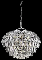 Люстра подвесная хрустальная Ludgera WE113.11.103 Wertmark прозрачная на 11 ламп, основание хром в стиле классический Люстра подвесная хрустальная Ludgera WE113.11.103 Wertmark прозрачная на 11 ламп, основание хром в стиле классический