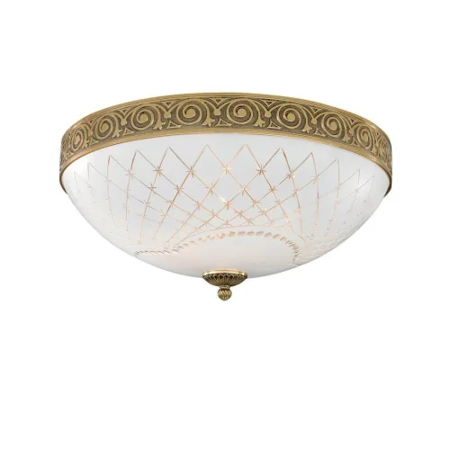 Люстра потолочная  PL 7102/4 Reccagni Angelo белая на 4 лампы, основание золотое в стиле классический 