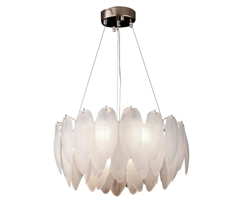 Люстра подвесная Джана 07680-60,36 Kink Light белая на 8 ламп, основание латунь в стиле современный 