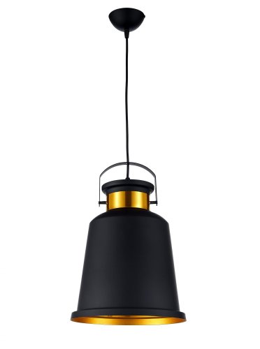 Светильник подвесной лофт Priamo E 1.3.P1 B Arti Lampadari золотой 1 лампа, основание чёрное в стиле лофт 