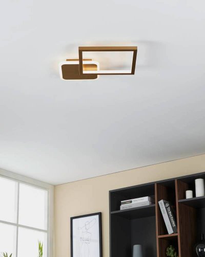 Светильник потолочный LED Gafares 900424 Eglo золотой 1 лампа, основание золотое в стиле современный минимализм квадраты фото 2