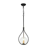 Светильник подвесной лофт Kessel 1905-1P Favourite прозрачный 1 лампа, основание чёрное в стиле лофт 