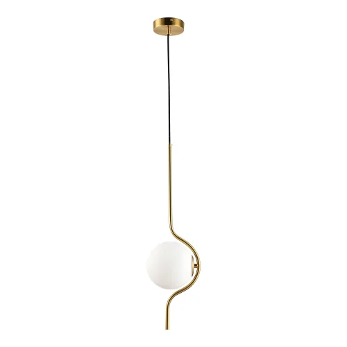 Светильник подвесной LSP-8589 Lussole белый 1 лампа, основание матовое золото в стиле современный 