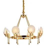 Люстра подвесная Montego LDP 8010-8 F.GD Lumina Deco белая на 8 ламп, основание золотое в стиле современный 