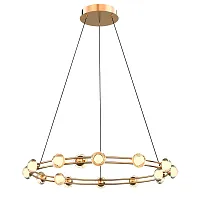 Люстра подвесная LED Rondell 4382-15P Favourite белая прозрачная на 15 ламп, основание золотое в стиле современный Люстра подвесная LED Rondell 4382-15P Favourite белая прозрачная на 15 ламп, основание золотое в стиле современный