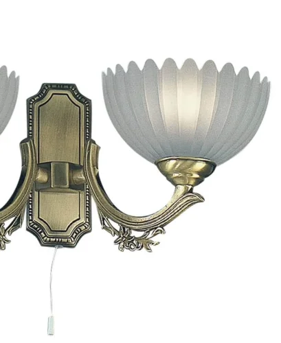 Бра c выключателем  A 2825/2 Reccagni Angelo белый на 2 лампы, основание античное бронза в стиле классический  фото 2