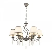 Люстра подвесная AM344710 344710/6 GR Arte Milano белая на 6 ламп, основание серое в стиле классический Люстра подвесная AM344710 344710/6 GR Arte Milano белая на 6 ламп, основание серое в стиле классический