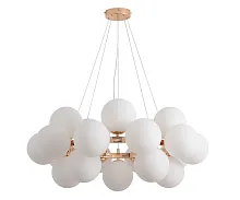 Люстра подвесная Сида 07508-20,37 Kink Light белая на 20 ламп, основание золотое в стиле современный молекула шар