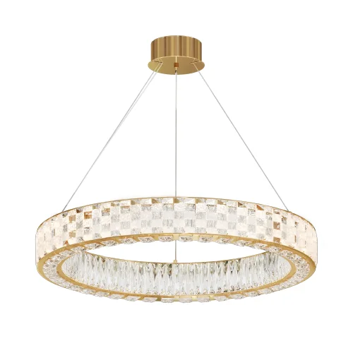 Люстра подвесная LED Castello MOD336PL-L170G3K Maytoni прозрачная на 1 лампа, основание золотое в стиле современный 