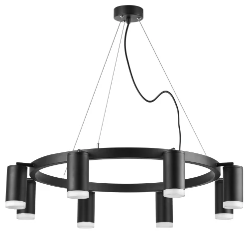 Люстра подвесная Rullo LR0183780 Lightstar чёрная на 8 ламп, основание чёрное в стиле хай-тек 