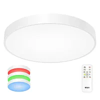 Светильник потолочный LED RGB с пультом Купер CL724105G0 Citilux белый 1 лампа, основание белое в стиле хай-тек модерн минимализм с пультом
