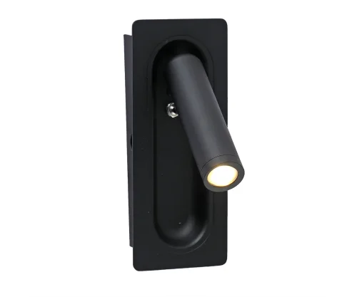 Бра LED встраиваемый Ризи 08071M,19 Kink Light чёрный на 1 лампа, основание чёрное в стиле минимализм хай-тек встраиваемый для чтения