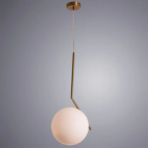 Светильник подвесной Bolla-Unica A1922SP-1AB Arte Lamp белый 1 лампа, основание античное бронза в стиле современный шар фото 2