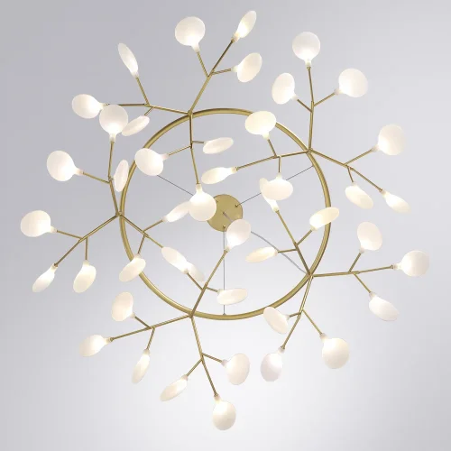 Люстра подвесная Candy A7272SP-45GO Arte Lamp белая на 45 ламп, основание золотое в стиле флористика современный ветви фото 2